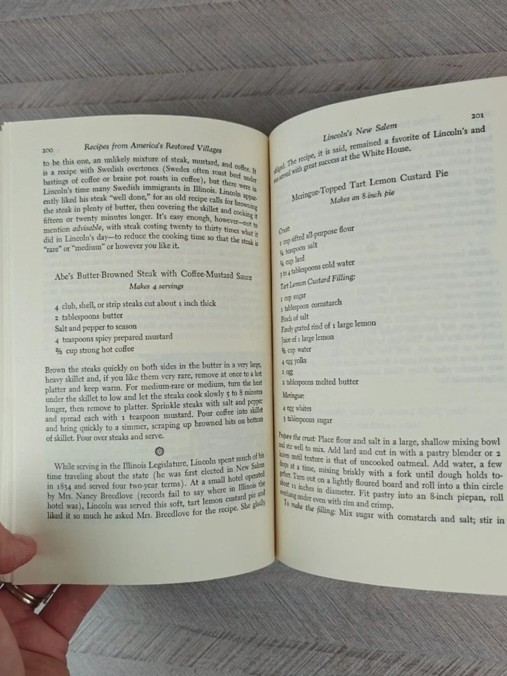 Recipes From America's Restored Villages Jean Anderson 1975 Hardcover Cookbook